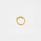 Gold whale-shark ring on a light gray background