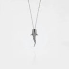 Whale-shark silver pendant on a white background