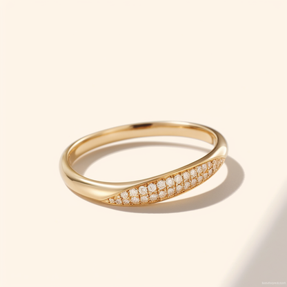 gold-plated diamonds ring