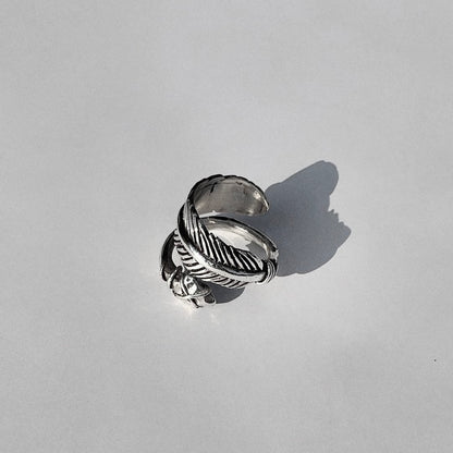 mayan arrow silver ring for men