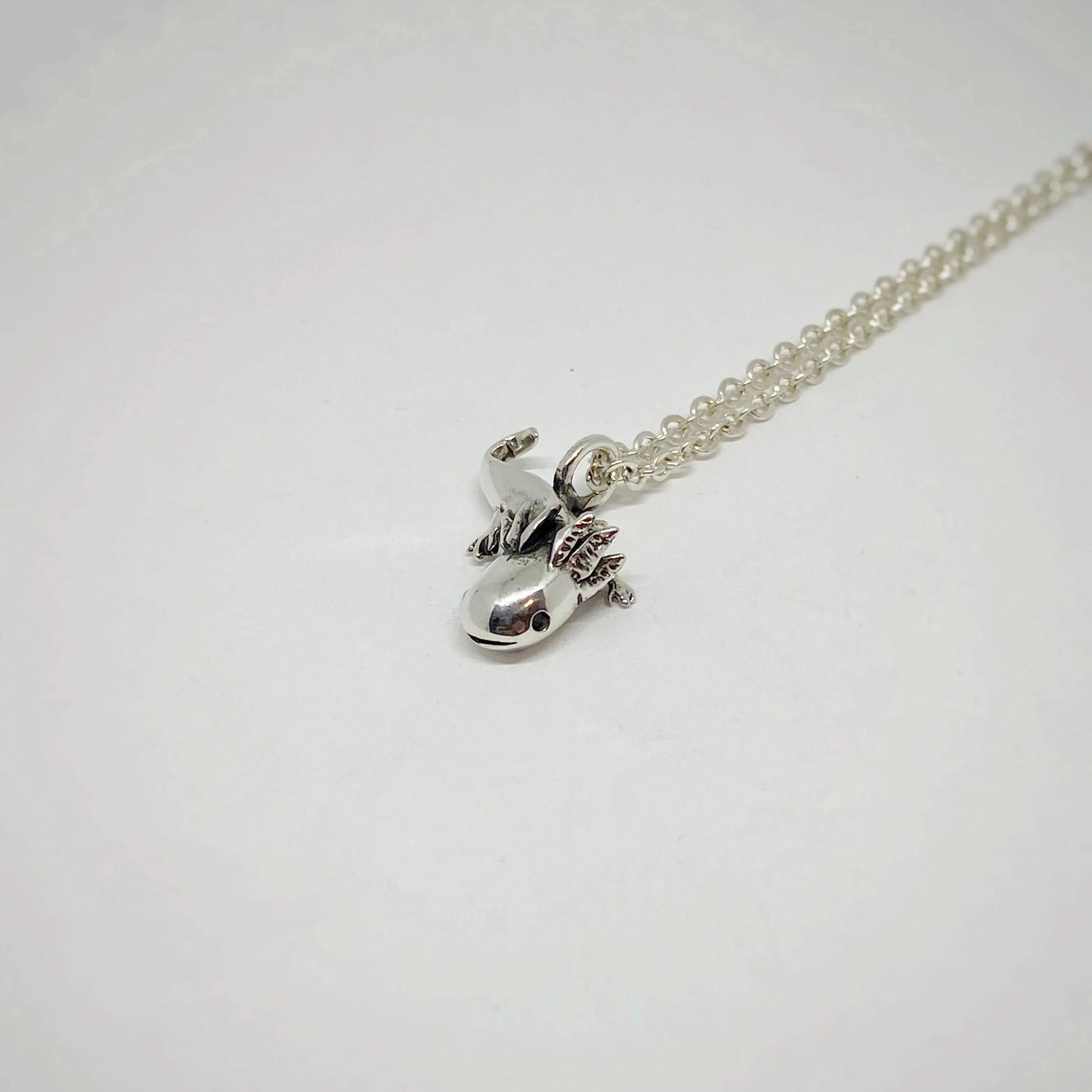 axolotl silver necklace