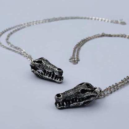 crocodile silver necklace