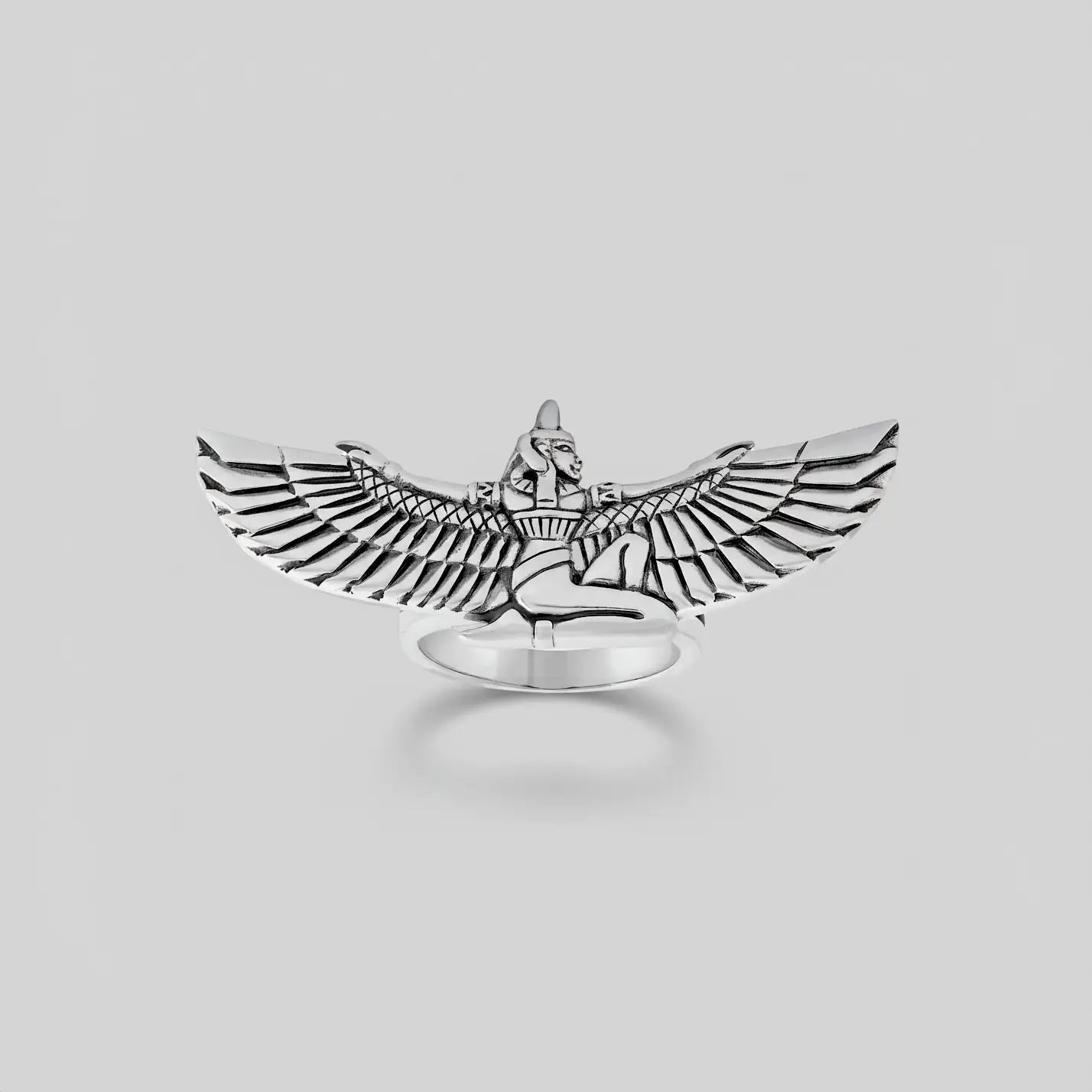 Handcrafted isis silver ring, egyptian goddess silver ring for women, jewelry inspired in ancient cultures