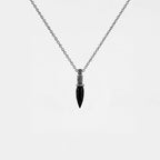 handcrafted mayan dagger silver pendant for men with obsidian stone