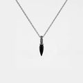 handcrafted mayan dagger silver pendant for men with obsidian stone