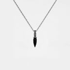 handcrafted mayan dagger silver pendant for men with obsidian stone