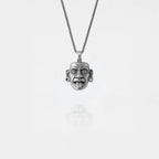 handcrafted mayan mask silver pendant, authentic mayan jewelry
