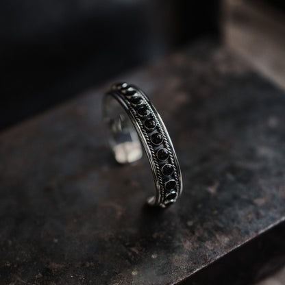 obsidian silver bracelet for men