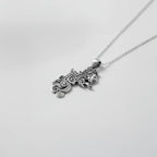 handcrafted aztec pendant, sterling silver aztec necklace