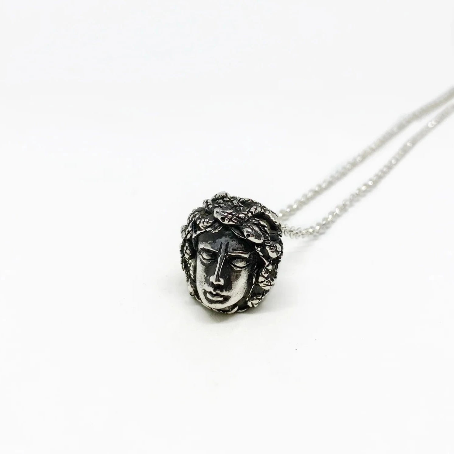 Medusa silver necklace