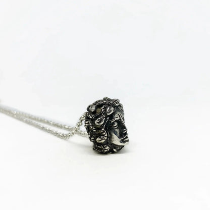 Medusa silver necklace