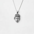 handcrafted pakal mask silver pendant, mayan king necklace for men. Authentic Mayan Jewelry