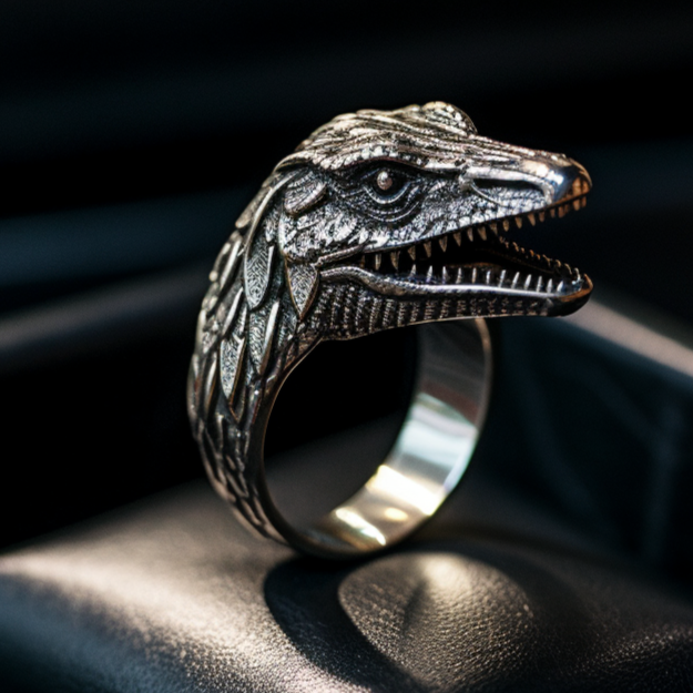 Velociraptor silver ring