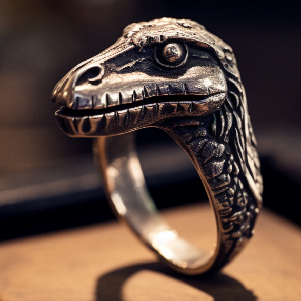 Dinosaur silver ring