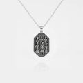 Handcrafted terracota army silver pendant on a white background