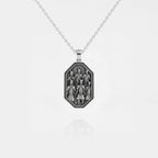 Handcrafted terracota army silver pendant on a white background