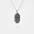 Handcrafted terracota army silver pendant on a white background