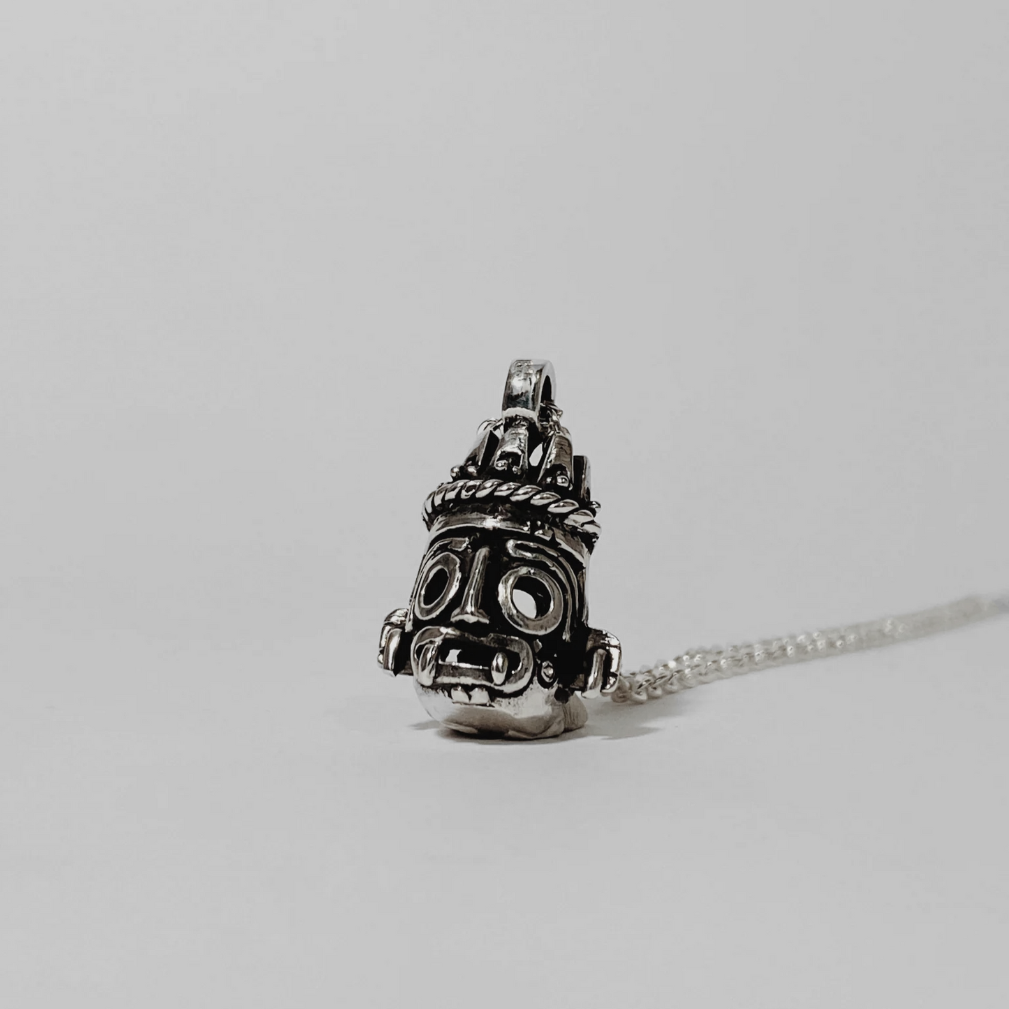 tlaloc silver necklace, mesoamerican jewelry, aztec jewelry