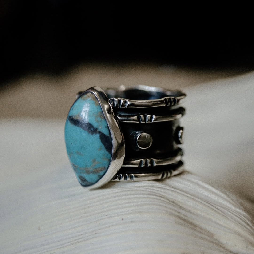 turquoise silver ring for men