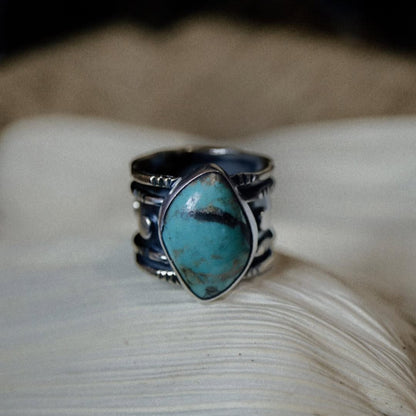 turquoise silver ring for men