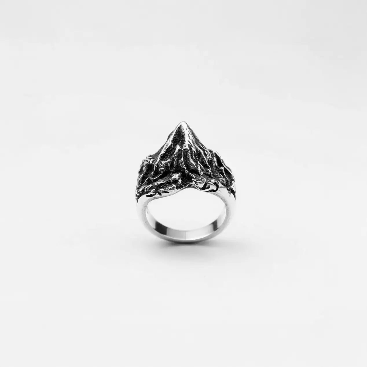Handcrafted Volcano silver ring for men, Nature Inspired silver jewelry