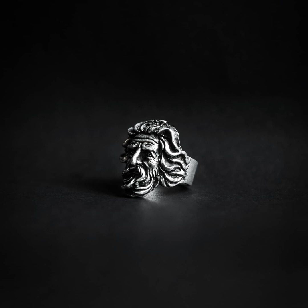 zeus silver ring for men